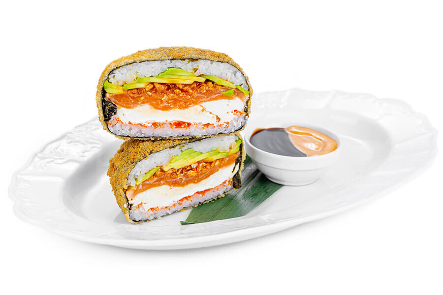 Біг суші бургер з лососем Вроцлав