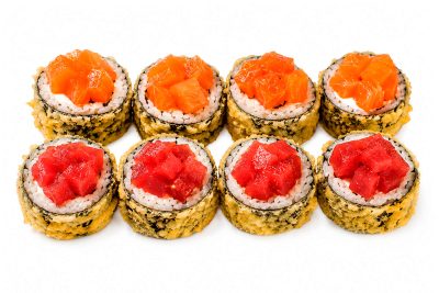 Crispy łosoś-tuńczyk — 8 szt.
