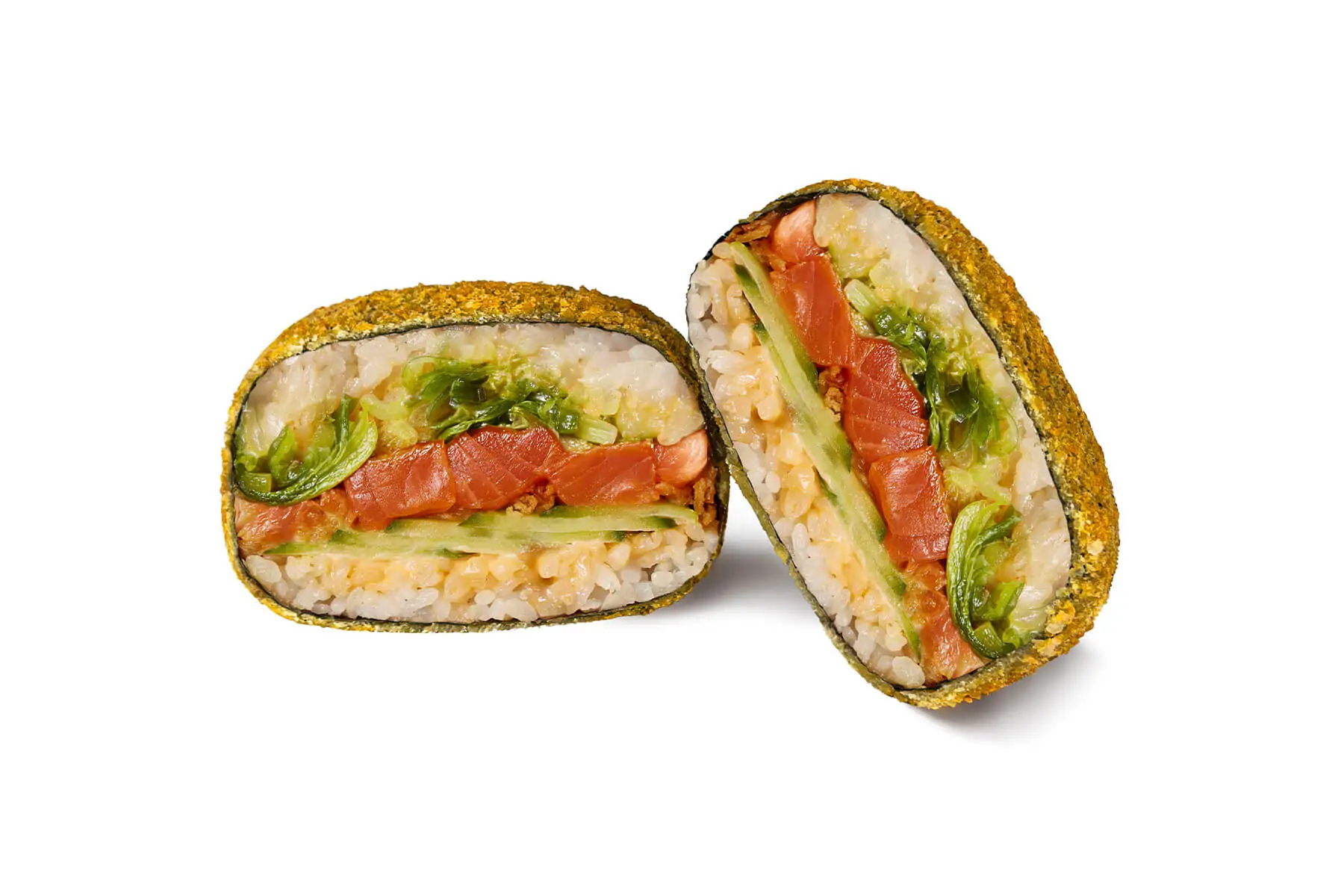 Light sushi burger with salmon to the house