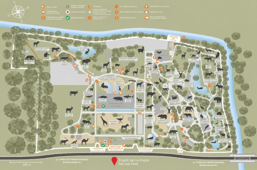 Wrocław Zoo map